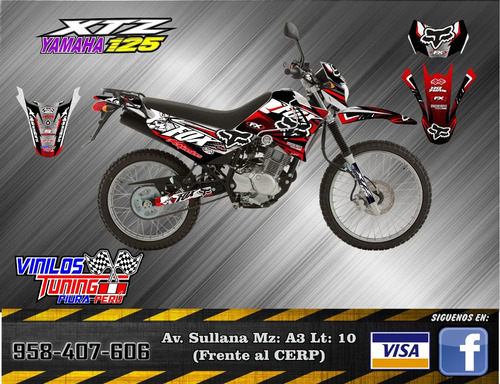 Imagen 9 de 9 de Stickerts Moto Yamaha Xtz 125, Pegatinas, Calcas, Vinilos
