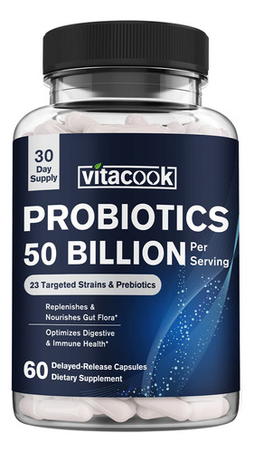 Vitacook Probioticos 50 Mil Millones, 23 Cepas Con Prebiotic
