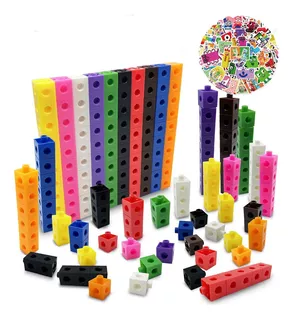 Juguetes Ninas Y Niños Didacticos Montessori Cubos+pegatina Color Multicolor