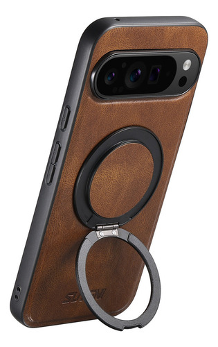 Funda De Teléfono Inalámbrica Magnética Multifuncional De Piel Auténtica A Prueba De Golpes Para La Serie Google Pixel
