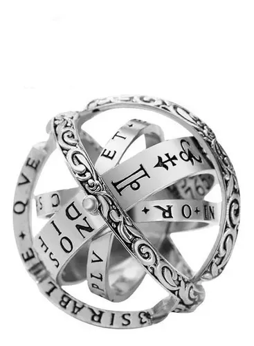 Anillo esfera astronomica plata sale