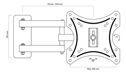 Imagen 2 de 9 de Soporte Para Led Smart Iofi Móvil Articulado 43 42 40 39 32