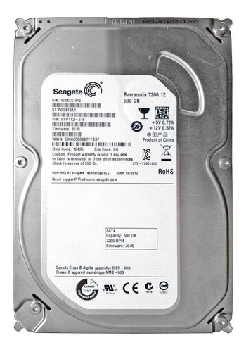 Disco duro interno Seagate Barracuda 7200.12 ST3500413AS 500GB