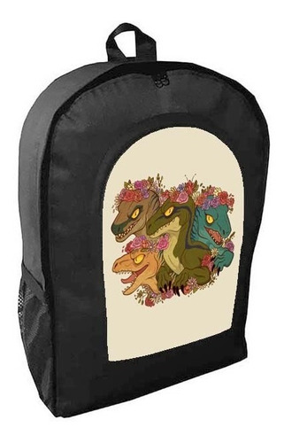 Mochila Negro Generico Fanart Jurassic Dinosaurios Bichos F4