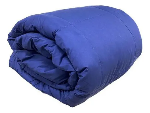 Acolchado De Plumas Dohlel 2 Plazas En Microfibra Color Azul Marino Diseño De La Tela Liso