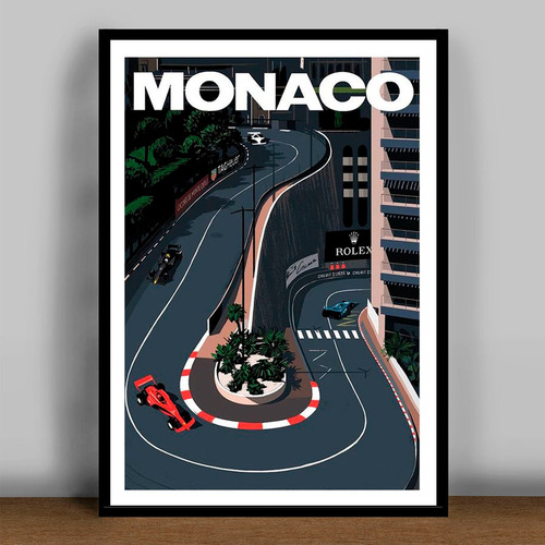 Cuadro De F1 Curva Monaco Listo P Colgar 30x42cm