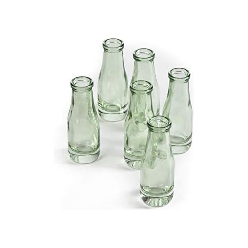 Mini Green Glass Bud Vase, Centerpiece For Wedding Rece...