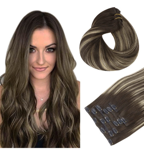 Extensiones De Cabello 120gr 22in Negro Natural A Rubio Clar