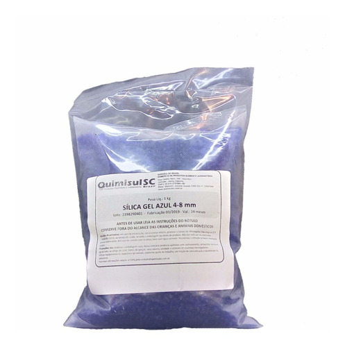 Imagem 1 de 1 de Sílica Gel Azul 4-8 Mm Pacote 1 Kg