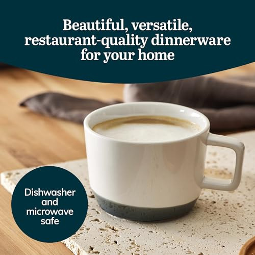 Tazas De Café De Porcelana Azul Basalto Libbey Austin, Moder