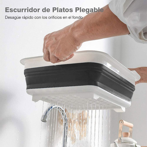 Imagen 3 de 7 de Escurridor Trastes Plegable Organizador Plato De Silicona Co