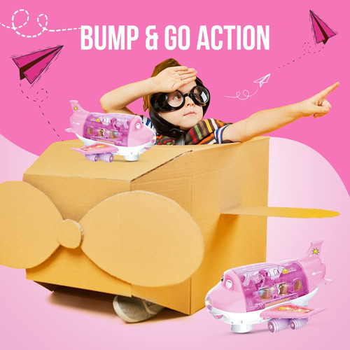 Juguetes Toysery Airplane Para Niños, Bump And Go Action,...