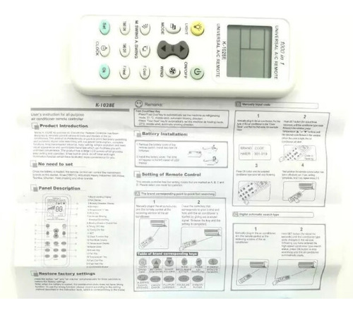 Imagen 3 de 6 de Control Remoto De Aire Acondicionado Universal Con Luz 1000