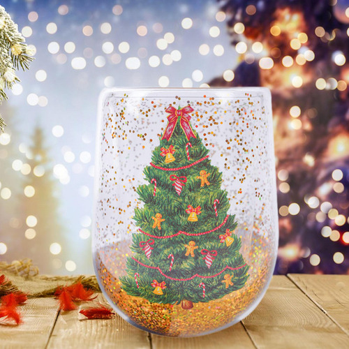 Taza De Cristal Con Forma De De Navidad, Taza De Té, Taza