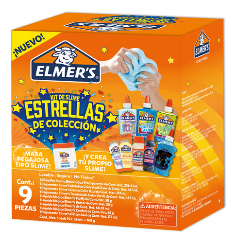 Kit De Slime Elmers Estrellas De Colección - Set De 9 Piezas