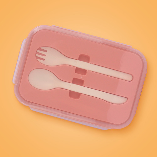 Miniso Contenedor De Alimentos En Forma Rectangular Con Cubi Color Rosa