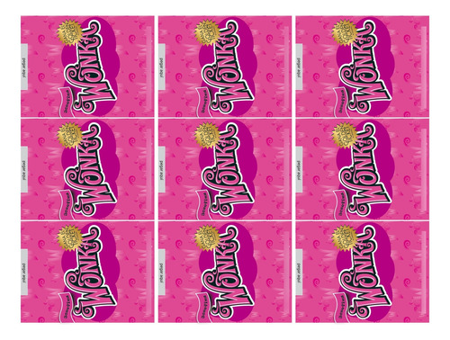 Willy Wonka Kit Imprimible Etiquetas Candy Bar Violeta/fuxia