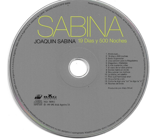 Joaquin Sabina - 19 Dias Y 500 Noches ( Detalle)
