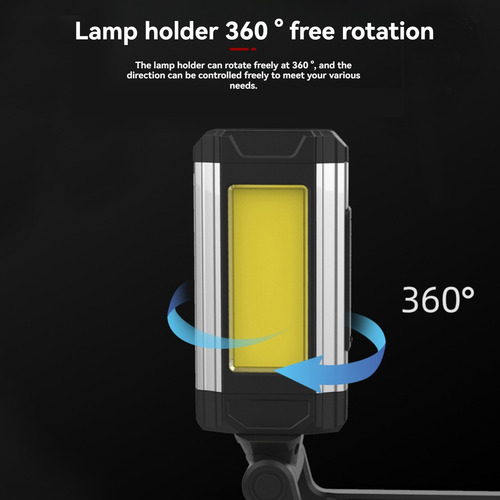 Luz De Trabajo Led Plegable Cob: Recargable Por Usb, Multifu