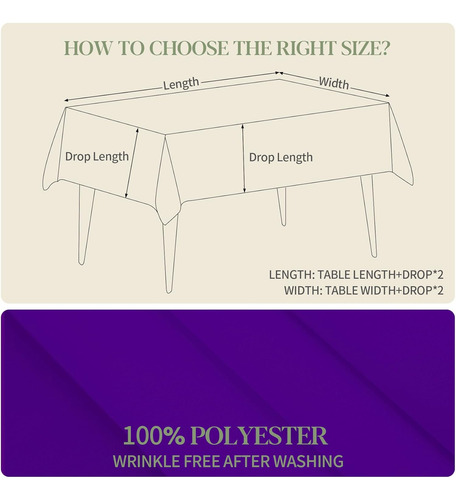 Mantel Resistente Para Mesa De 6 Pies, Antimanchas Y Lavable