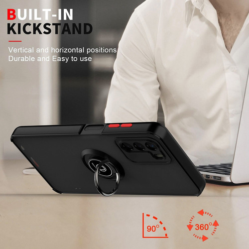 Funda Teléfono Tpu + Pc Anillo Para Zte Blade V40 Vit