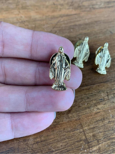 Kit 6 Bóton Nossa Senhora Das Graças Dourado 2,5cm