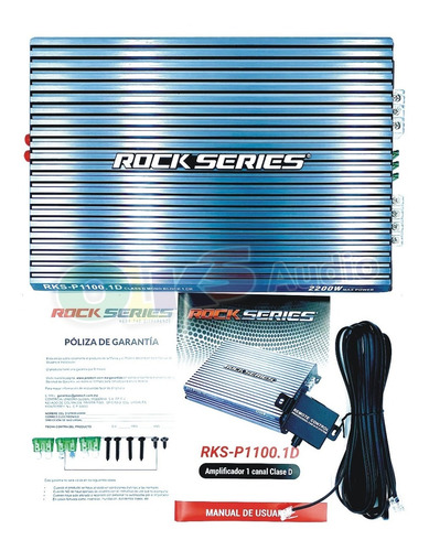 Imagen 2 de 8 de Amplificador Monoblock Clase D Para Bajos 1 Canal De 1100 Watts Rms A 1 Ohm, 2200 Watts Maximos Rockseries Rks-p1100.1d