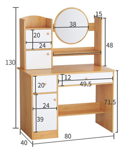 Pupitre Escritorios Multifuncional Con Espejo Led Cajas Mesa