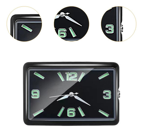 Reloj Para Salpicadero De Coche, Mini Reloj Negro Horizontal