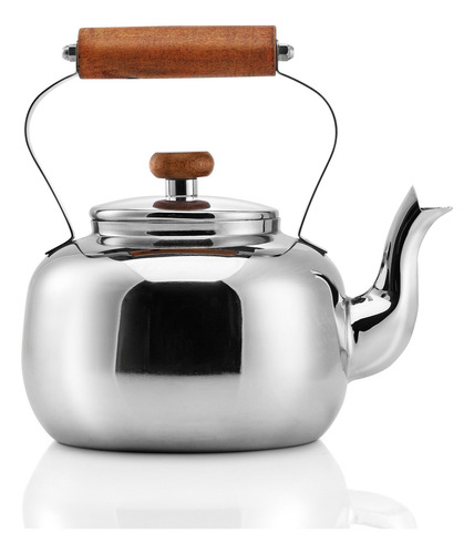 Pava Mate Acero Inoxidable Mango Madera Pico Cebador 1,6 Litros Golden Art