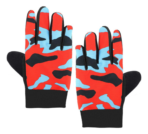 Guantes De Ciclismo Accmor Para Niños Modelo Dedo Completo Rojo Azul Talle