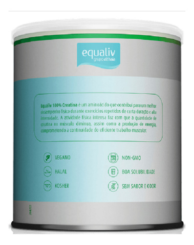 Glutamina+creatina 100% Monohidratada 300g Equaliv