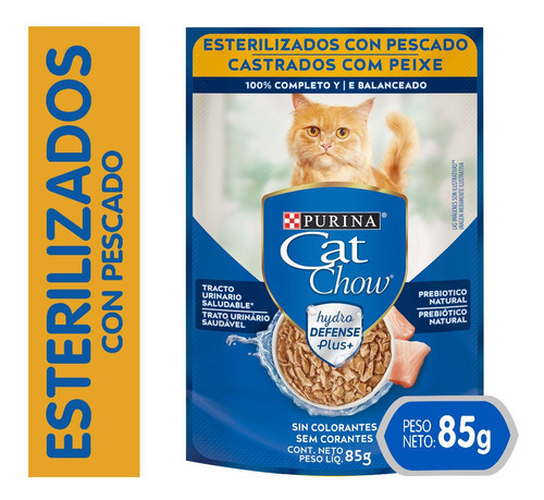 Alimento Para Gatos Cat Chow Hydro Castrados Pescado 85gr