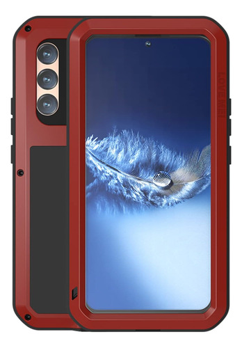 Funda Militar Resistente Para Samsung Galaxy S22 Color Rojo
