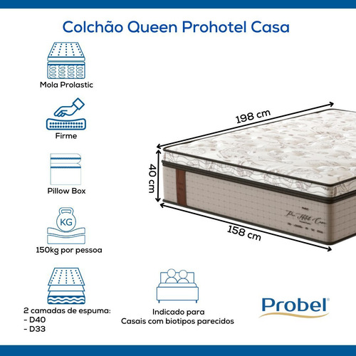 Colchão Queen Mola Probel Prohotel Casa