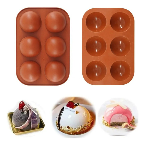 Molde De Silicona Medias 6 Esferas Dulces Gourmet, Bombas