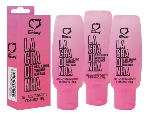 Kit 03 Lacradinha Gel Adstringente Feminino 15g Sexy Fantasy