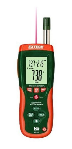 Imagen 1 de 4 de Psicrómetro Extech Hd500 Con Termómetro Infrarrojo.