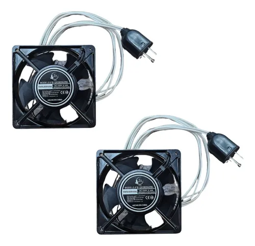 Pack X2 Cooler Fan 120mm Turbina Cable Ficha 220v Ruleman 4p
