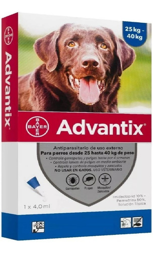 Advantix Antipulga Garrapata Mosquito En Perro 25 Hasta 40 K