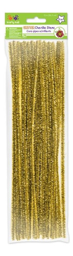 Tallos De Chenilla Con Tinsel Dorado Brillante, 15cm X 0,6cm
