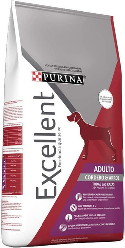 Alimento Purina Perro Excellent Cordero/arroz 20.4kg