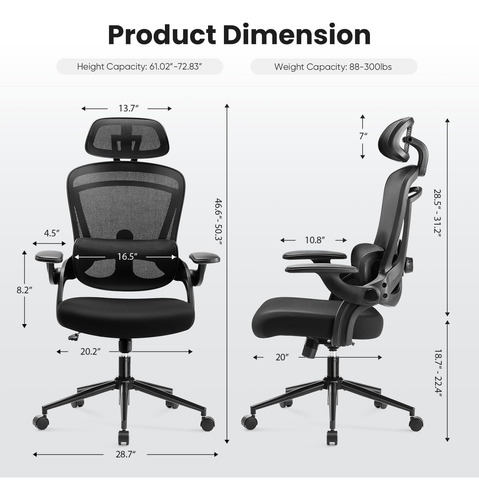 Silla De Oficina Ergonómica Malla Respaldo Alto Ajustable