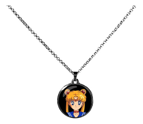Collar Sailor Moon Luna Artemis Dije Zamak Y Cadena De Acero