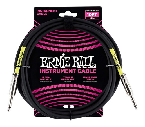 Cable Ernie Ball Eb6048 Guitarra Bajo Recto 3m - Oddity