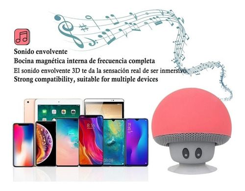 Mini Bocina Bluetooth Recargable Estilo Hongo Portátil Pop