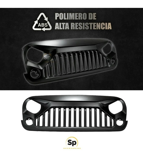 Imagen 4 de 9 de Parrilla Enojada Led Jk Jeep Wrangler 2007-2018 Nueva Angry