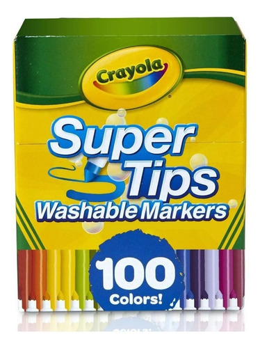 Marcadores Lavables Crayola Super Tips, 100 Colores 