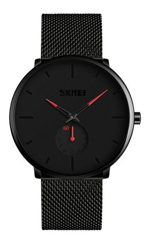Reloj pulsera Skmei 9185 con correa de acero color negro