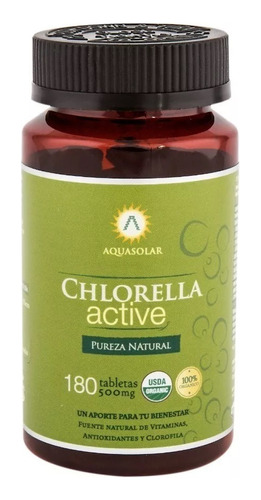 Aquasolar - Chlorella Active 180 Tabletas 100% Orgánicas